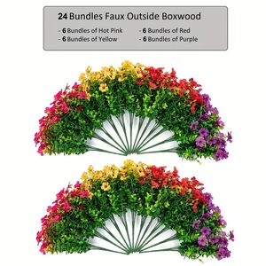Lot de 24 fleurs de Noël artificielles réalistes en plastique, sans entretien, pour décorations de Noël et ornements d'arbre - Product Image 1