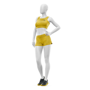 Conjunto Deportivo de 2 Piezas para Mujer, Top Deportivo y Pantalones Cortos, para Yoga, Ejercicio, Secado Rápido, Sin Costuras, Ropa Deportiva Ecológica, OEM, ODM - Product Image 1