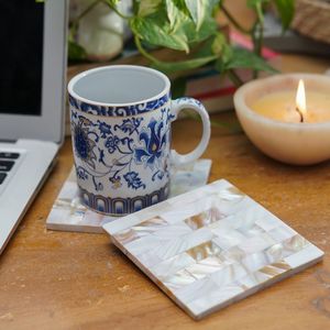 Ensemble de sous-verres classiques en nacre incrustée, faits à la main, de luxe, pour la décoration de table à la maison, au restaurant ou à l'hôtel - Product Image 5