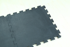 Black Rubber Gym <b>Floor</b> Tile Heavy Duty Shock Absorbing Flooring for Commercial Home Gym and Fitness Centers - Product Image 3