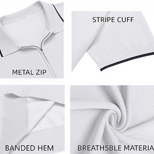 เสื้อเจอร์ซีย์ผู้ชายทรงสลิมฟิตแบบซิป 1/4  ผ้าฝ้าย 100% แห้งเร็ว แขนสั้น ออกแบบเองได้ สำหรับกีฬากอล์ฟ ขายส่ง - Product Image 5