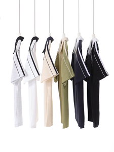 เสื้อโปโลสีครีมสำหรับผู้ชาย คอปกสีกรมท่า ลายทาง แขนสั้น ผ้าทอออกซ์ฟอร์ดแบบลำลอง ระบายอากาศได้ดี - Product Image 3