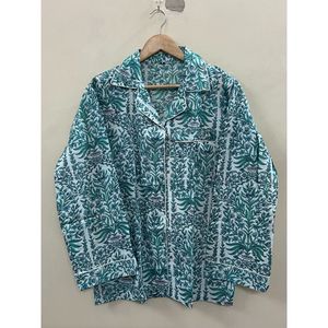 Conjunto de Pijama de Algodón 100% para Mujer, Estampado Floral, Ropa de Dormir Suave y Transpirable, Cintura Elástica, Dos Piezas - Product Image 6