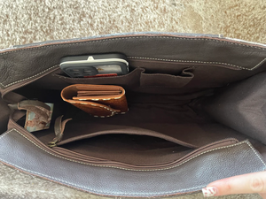 กระเป๋าโท้ทหนังวัวตะวันตกแบบมีพู่ห้อย – กระเป๋าสะพายไหล่สไตล์วินเทจแกะสลักลายด้วยมือสำหรับผู้หญิงสไตล์โบโฮรันช์ - Product Image 5