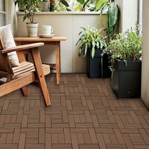 Set di 20 Piastrelle per Pavimentazione Esterna in Materiale Composito Legno-Plastica IPE, Resistenti alla Ruggine e Impermeabili - Product Image 4