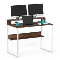 Escritorio Moderno, Seguro y Elegante para Computadora Portátil y de Estudio Corbyn Plus con Soporte para Monitor, Estantes y Almacenamiento para Libros, para el Hogar y la Oficina