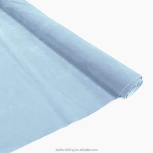 Tissu en rayonne tissé sur mesure, dos en velours floqué W54" RD55-131 Bleu - Product Image 1