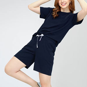 Printed Women's Two Piece Short <b>Set</b> 100% Cotton Solid Lace High Street Style Summer Comfortable Oversized Blank summer <b>sets</b> - Product Image 2