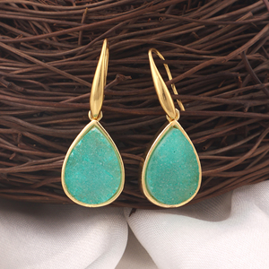 Pendientes clásicos de circonita verde pera, joyería de moda para mujer, pendientes llamativos para fiesta, regalo para ella, pendientes con gemas - Product Image 6