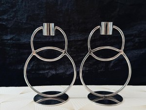 Porte-bougie en métal fait main, support à bougie en fer poli, pot décoratif pour bougie, pour la décoration de la maison et de mariage - Product Image 1