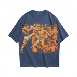 เสื้อยืดคอตตอน 100% หนัก 260 กรัม สไตล์เรโทรวินเทจ พิมพ์ลาย ทรงโอเวอร์ไซส์ ไหล่ตก สตรีทแวร์ - Product Image 2