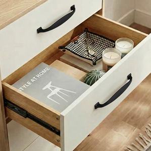 Poignées de meuble modernes en alliage de zinc, tirants de tiroir incurvés noirs, quincaillerie contemporaine pour cuisine, salle de bain, appartement - Product Image 6