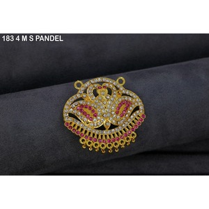 Pendentif élégant en zircon pour femme, pendentif fin en alliage plaqué or antique pour femme, pendentifs en alliage plaqué or - Product Image 1