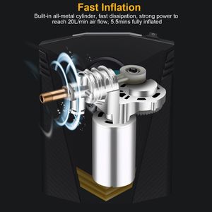 Compressore d'Aria Elettrico 12V DC 100W 150PSI con Display LCD, Gonfiatore Digitale per Pneumatici con Flusso d'Aria di 20L/Min - Product Image 4