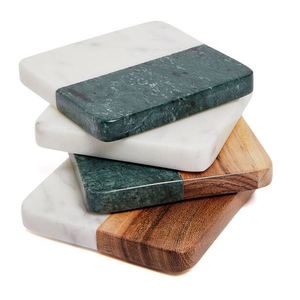 Eco-Friendly <b>Marble</b> <b>Coasters</b> for Drinks Durable and Washable Natural Stone Modern Design Rectangle Shape Home Utility - Product Image 6
