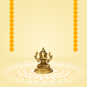 Escultura de Ganesha en Latón Dorado, Figura Hecha a Mano, Decoración Religiosa Tradicional para Mesa de Hogar u Oficina - Product Image 6
