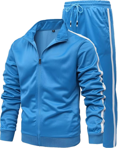 Conjunto Deportivo para Hombre de Primera Calidad, Color Sólido, Traje de Jogging, Ropa Deportiva para Correr y Gimnasio, Poliéster y Algodón - Product Image 1