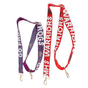 CRYSTAL CRAFT MHS Warriors Personnalisé 'Hook Em Horns' Perles de verre brodées à la main Or blanc Accessoire de mode Sac à main perlé - Product Image 1