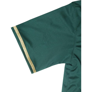 Maillot de baseball classique vert foncé avec bande dorée, vêtements de sport personnalisés pour hommes et femmes, vente en gros - Product Image 3