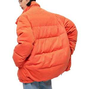 Custom <b>Men</b> Corduroy Puffer <b>Jacket</b> Stand Collar Winter <b>Warm</b> Cotton Down Unisex Outdoor Coat - Product Image 3