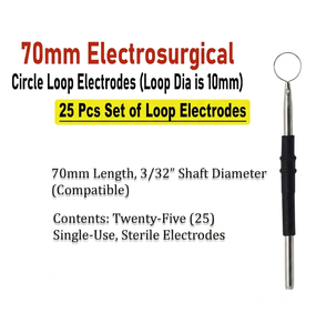 Electrodos Circulares de Diatermia ESU Electroquirúrgica, 25 Unidades, de un Solo Uso, Estériles, 70 mm de Longitud - Product Image 6