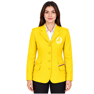 Light Lemon Printed Equestrian <b>Jacket</b> <b>Women</b> Tailored Riding Blazer Professional Horse Riding Competition Coat Quick Dry - Product Image 1