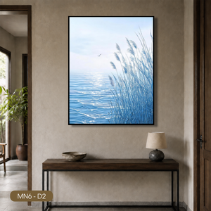 Hot Selling Luxury Silk Painting Wall Art Home Decor Handmade Silk Fabric <b>Reed</b> Field Design Vietnam OEM ODM - Product Image 2