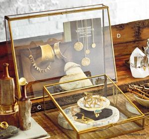 Metal & Glass Jewelry <b>Box</b> With Metal Frame For Jewelry Organizers And Storage Use Customized Glass Boxes - Product Image 3
