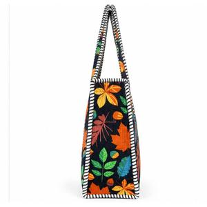 Sac fourre-tout en coton à imprimé floral CRAFT HACKLE, style bohème, fermeture ouverte, tendance pour femmes, toutes saisons, toutes tailles - Product Image 2