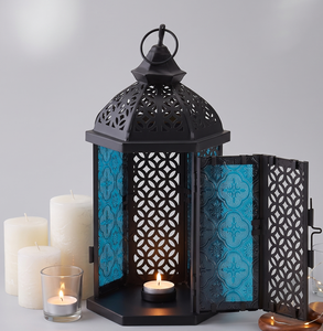 Farol de Mesa Marroquí con Diseño en Relieve, Metal Natural Hecho a Mano para Decoración del Hogar u Oficina, Personalización de Tamaño y Color - Product Image 1