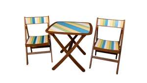 Modern <b>Foldable</b> Durable Wood Garden <b>Table</b> and <b>Chair</b> Set Rainbow Color for Farmhouse & Hotel Use Outdoor Furniture - Product Image 6
