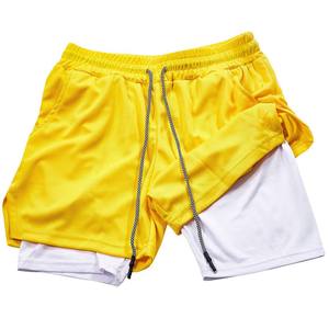 Shorts de sport double couche personnalisés en gros, fabricant et fournisseur OEM, polyester 150-220 GSM, marque privée, production en vrac - Product Image 3