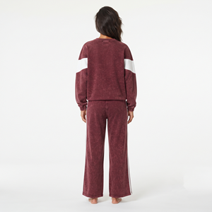 Conjunto Deportivo de Dos Piezas para Mujer, Sudadera Holgada con Cuello Redondo y Paneles en Chevron con Lavado Ácido y Pantalones Rectos - Product Image 6