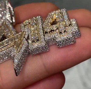 Nouveau design, pendentifs en moissanite plaqués or, livraison rapide, diamant taille baguette, pendentif hip-hop en argent 925 - Product Image 4