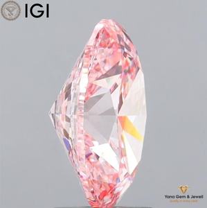 Diamant de laboratoire cultivé CVD de couleur rose vif fantaisie, clarté VS1, taille ovale, 3,50 carats, idéal pour une bague de fiançailles, certifié IGI - Product Image 3