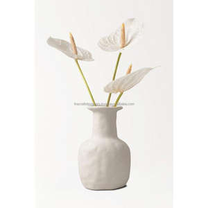 Vase à fleurs blanc zen asiatique jardinière de table Pot de fleurs en porcelaine tendance Vase à fleurs en céramique blanche pure et jardinières personnalisées - Product Image 3