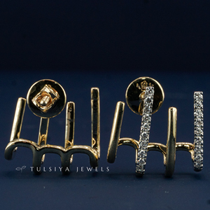 Boucles d'oreilles clous de luxe en or 14 carats avec diamants de laboratoire pour hommes et femmes, coupe ronde classique, éclat brillant, pour usage quotidien, élégantes et tendance - Product Image 2