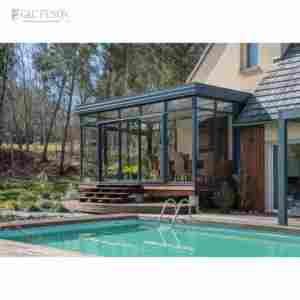 Fuson Amerikaanse Markt Tuin Tuinhuisje Aluminium <span class=keywords><strong>Pergola</strong></span> Sunrooms & Glazen Huizen Waterdichte Rv Serre Aansluiten Op Muur - Product Image 1