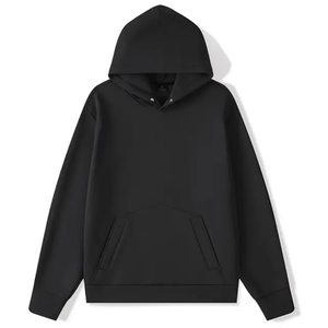 Sweat-shirt à capuche noir pour homme, coupe ample, en coton French Terry, décontracté, pour l'automne, avec poche, manches classiques - Product Image 1