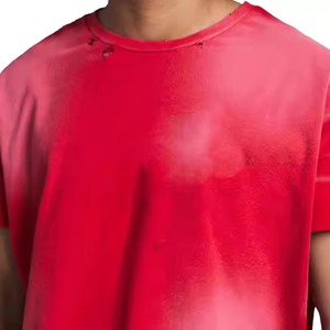 T-shirts Homme Oversize Boxy Distressed de Haute Qualité, Coupe Courte Personnalisée, Mélange Coton/Bambou Anti-Boulochage - Product Image 3