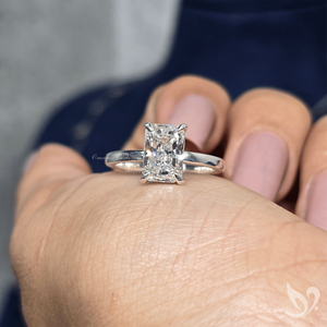 แหวนเพชรทรงรัศมี 2 กะรัต ได้รับการรับรองจาก IGI เพชรเพาะเลี้ยงสำหรับผู้หญิง แหวนหมั้นและแต่งงาน ของขวัญ แหวนทองคำขาว 18K - Product Image 3