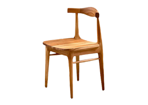 Chaise de salle à manger ergonomique en teck massif, dossier incurvé, design moderne pour la maison, le restaurant, l'hôtel, meubles de salle à manger - Product Image 6