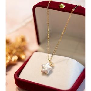 Collar Barroco de Lujo con Perla Natural de Agua Dulce, Plata S925 Chapada en Oro, Estrella Dulce, Ligero, Simple y Elegante - Product Image 4