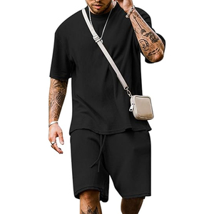 Conjunto de Verano para Hombre, Fabricante, 2 Piezas, Camiseta y Pantalones Cortos Cargo, Algodón, Ropa Casual Urbana, Suministro al por Mayor OEM - Product Image 1
