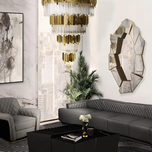 Espejo de Pared de Vidrio Craquelado con Diseño de Diamantes Moderno de Alta Calidad para el Hogar, Dormitorio, Sala de Estar, Apartamento, Oficina, Edificio, de Vietnam - Product Image 2