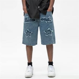 Nuevos Pantalones Cortos de Mezclilla Elásticos Casuales para Hombre, Pantalones Cortos de Mezclilla Azules y Negros, Pantalones Cortos de Mezclilla para Hombre - Product Image 1