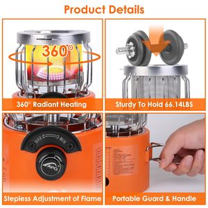 2000W Portable Backpacking Stove 2-in-1 Outdoor Gas and Tent Heater for <b>Camping</b> & Outdoor Adventures - Product Image 6