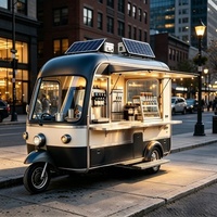 Chariot à café avec machine à expresso, vitrine à pâtisseries et réfrigérateur pour les stations de trajets matinaux