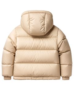Chaqueta Acolchada con Capucha para Hombre, Color Beige, Relleno Grueso de Plumón, Cierre de Cremallera, Corte Regular, Color Sólido, Estilo Casual para Invierno - Product Image 5