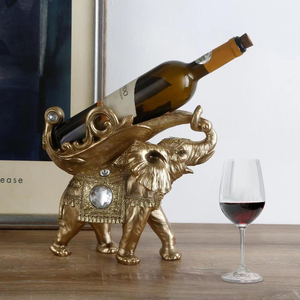 Soporte para Botellas de Vino con Forma de Elefante, Soporte Decorativo de Metal para Almacenamiento de Botellas de Vino para el Hogar, Cocina, Barra o Encimera - Product Image 4